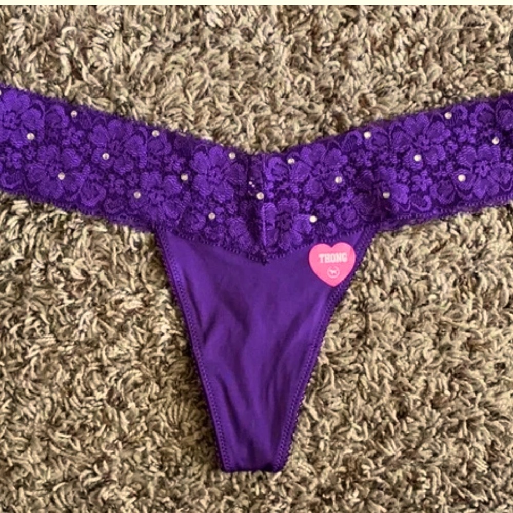 New vintage PINK rhinestones Thong
